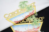 23SS adult Cotton casual coconut tree Print short sleeved Crewneck t shirt Tees Clothing oversized black G1056
