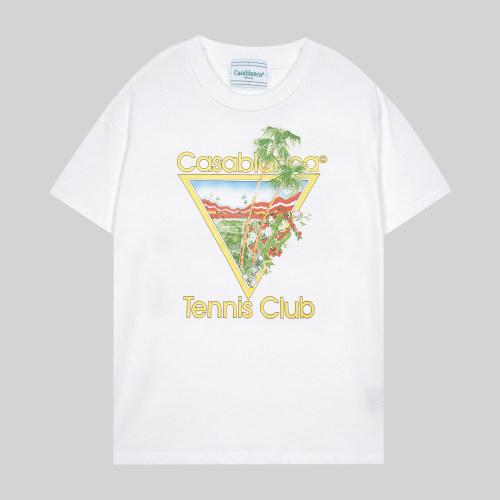 23SS adult Cotton casual coconut tree Print short sleeved Crewneck t shirt Tees Clothing oversized white G1056