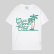 23SS adult Cotton casual coconut tree Print short sleeved Crewneck t shirt Tees Clothing oversized white G1040