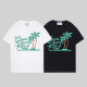 23SS adult Cotton casual coconut tree Print short sleeved Crewneck t shirt Tees Clothing oversized black G1040