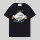 23SS adult Cotton casual coconut tree Print short sleeved Crewneck t shirt Tees Clothing oversized black G1041