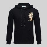 Men's casual Cotton fruit Print Long sleeve hoodies black C559