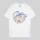 23SS adult Cotton casual flower Print short sleeved Crewneck t shirt Tees Clothing oversized white G1042