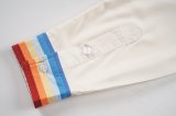Men's casual Cotton Print Long sleeve Jacket pink 9629