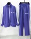 Men's casual Cotton Print Long sleeve Jacket set Deep purple 6001