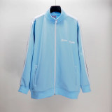 Men's casual Cotton Print Long sleeve Jacket set Light blue 6001