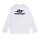 Men's casual Cotton Alphabet Print Long sleeve Sweater white