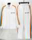 Men's casual Cotton Print Long sleeve Jacket set white 6002