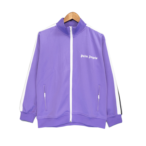 Men's casual Cotton Print Long sleeve Jacket set purple 6001