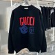 Men's casual Cotton Cats Print Long sleeve Sweater black