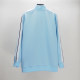 Men's casual Cotton Print Long sleeve Jacket set Light blue 6001
