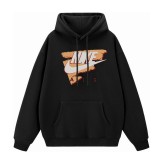 Men's casual Cotton Alphabet Print Long sleeve hoodies black