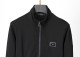 Men's casual Cotton Long sleeve Jacket Tracksuit set Black KK-38041