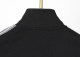 Men's casual Cotton jacquard Long sleeve Jacket Tracksuit Set black KK-38038