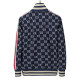 Men's casual Cotton jacquard Long sleeve Jacket Tracksuit Set royal blue KK-G1001