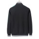 Men's casual Cotton jacquard Long sleeve Jacket Tracksuit Set black KK-38001