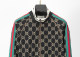 Men's casual Cotton jacquard Long sleeve Jacket Tracksuit Set black KK-38030