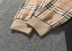 Men's casual Cotton jacquard Long sleeve zipper Hooded Jacket Tracksuit set light brown KK-13104