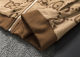 Men's casual Cotton jacquard Long sleeve Jacket Tracksuit Set brown KK-13101