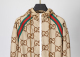 Men's casual Cotton jacquard Long sleeve Cardigan hoodies Tracksuit set light brown KK-38025