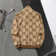 Men's casual Cotton jacquard Long sleeve Jacket Tracksuit Set brown KK-13101