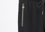 Men's casual Cotton jacquard Long sleeve Jacket Tracksuit Set black KK-38020