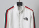 Men's casual Cotton jacquard Long sleeve Jacket Tracksuit Set white KK-38004