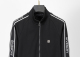 Men's casual Cotton  jacquard Long sleeve Jacket Tracksuit Set black KK-38023