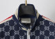 Men's casual Cotton jacquard Long sleeve Jacket Tracksuit Set royal blue KK-G1001