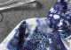 Men's casual Cotton jacquard Long sleeve Cardigan hoodies Tracksuit Set white Blue KK-13102