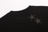 Men's casual Star embroidery Long sleeve Sweatshirt Black 8305