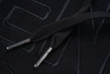 Men's casual Cotton Alphabet embroidery Long sleeve hoodies black F113