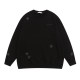 Men's casual Star embroidery Long sleeve Sweatshirt Black 8305