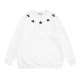 Men's casual Star Print Long sleeve Sweatshirt white 8306