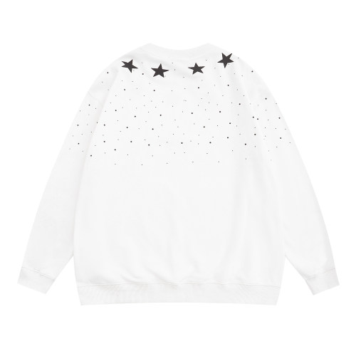 Men's casual Star Print Long sleeve Sweatshirt white 8306