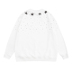 Men's casual Star Print Long sleeve Sweatshirt white 8306