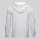 Men's casual Cotton Alphabet Print Long sleeve hoodies white C558