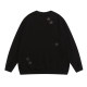 Men's casual Star embroidery Long sleeve Sweatshirt Black 8305