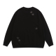 Men's casual Star embroidery Long sleeve Sweatshirt Black 8305