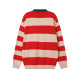 unisex casual Cotton  jacquard Long sleeve polo Sweater red 33801