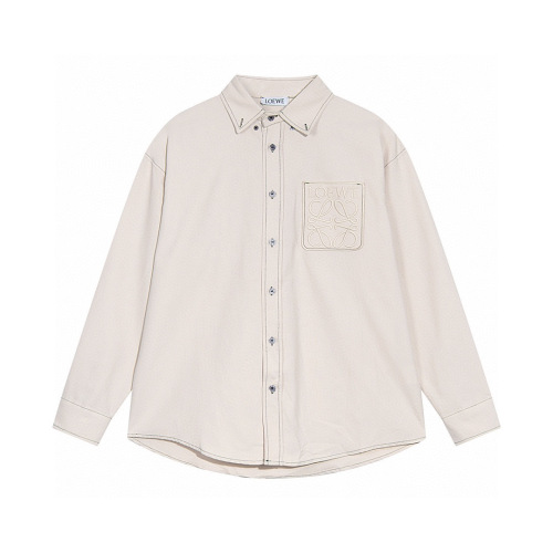 Men's 23ss Classic Pocket Embroidered Shirt White K692