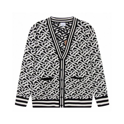 Unisex Classic High Edition Wool Cardigan Sweater Black White K673