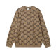 Men's Fall Winter Crew Neck Sweater Khaki 33808