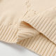 unisex casual Cotton  jacquard Long sleeve round neck Sweater apricot 33793