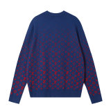 unisex casual Cotton jacquard Long sleeve round neck Sweater purple 33801-2