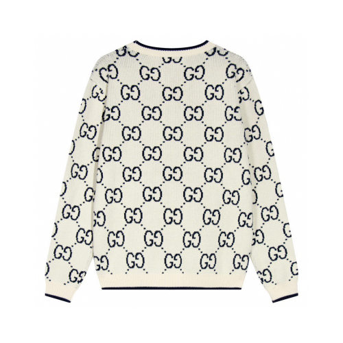 unisex casual 100% Cotton jacquard Long sleeve round neck Sweater white 821