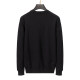 Men's casual Cotton jacquard Long sleeve round neck Sweater black 3012