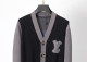 Men's casual Cotton jacquard Long sleeve Cardigan Sweater black 3031