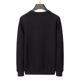 Men's casual Cotton jacquard Long sleeve round neck Sweater black 3029