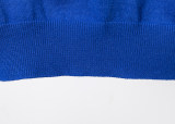 Men's casual Cotton jacquard Long sleeve Cardigan Sweater blue 3019